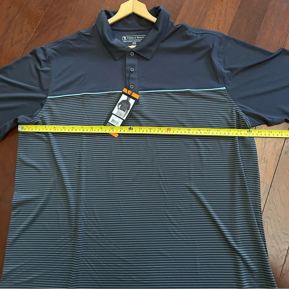 PEBBLE BEACH DRY-LUXE™ PERFORMANCE PERFORMANCE POLO XXL grey NWT - Picture 7 of 10